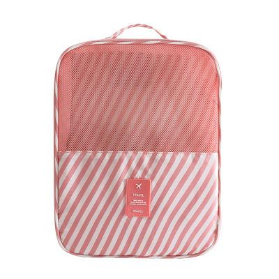 Sac à chaussures étanche en Nylon de couleur unie, sacs à chaussures, sacs de voyage, sac de rangement Portable à Double couche, sac de rangement sec et humide: Stripe