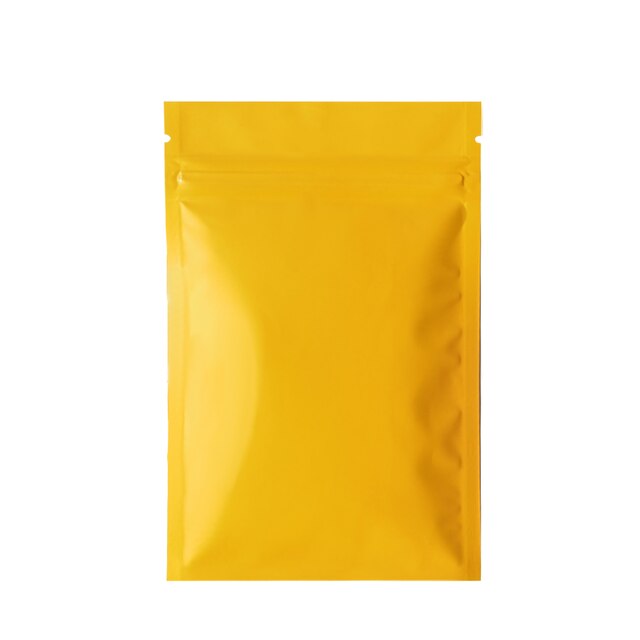Mat Zwart Wit Roze Smeltlasbare Ziplock Verpakking Zakje Hersluitbare Platte Aluminium Folie Zip Lock Plastic Zakken 100 Stuks: 18x26cm / Matte Yellow
