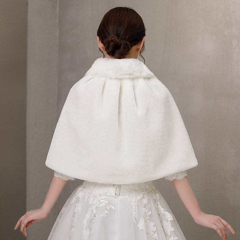 Ivory Formal Party Evening Jackets Wraps Faux Fur cloaks shrug Wedding Capes Winter Women Bolero Wrap Shawls In