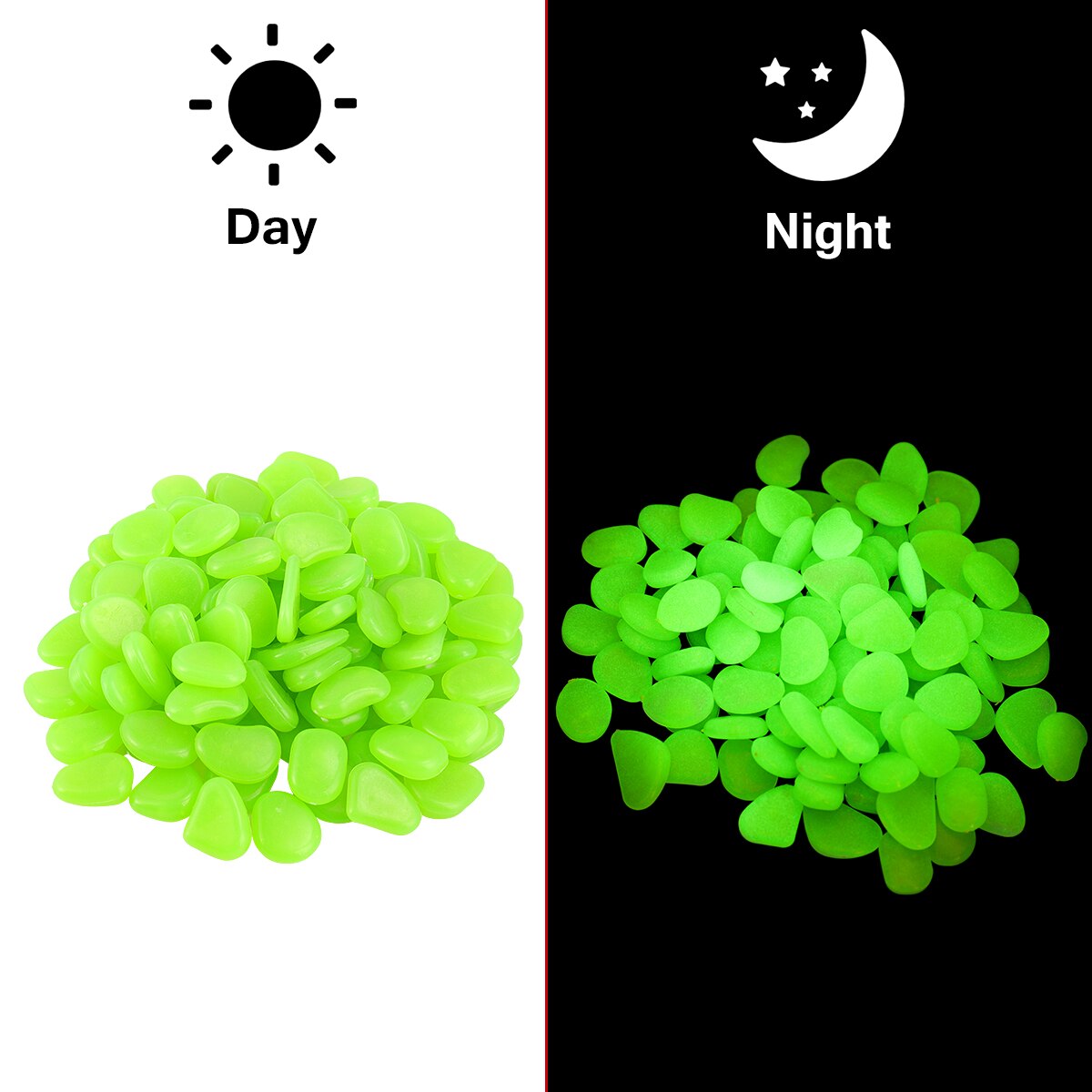 100 stk lysende brostein steinstein gløder i mørket grus til akvarium fisketank hage dekorasjon