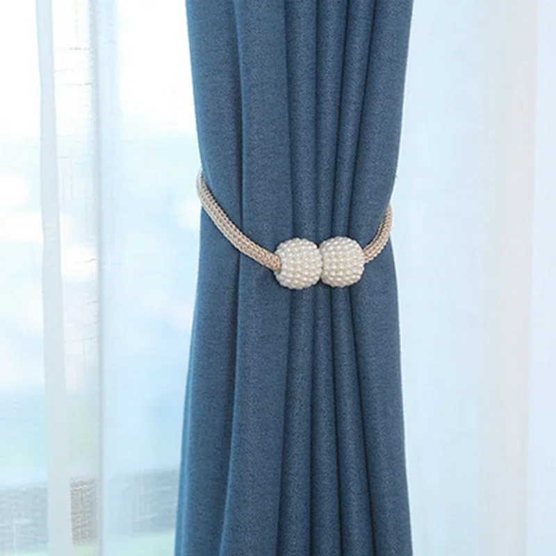 Abrazaderas magnéticas para cortinas, soporte con pompón, Clips magnéticos para colgar bolas, accesorios de decoración del hogar, 1 unidad: Gris claro