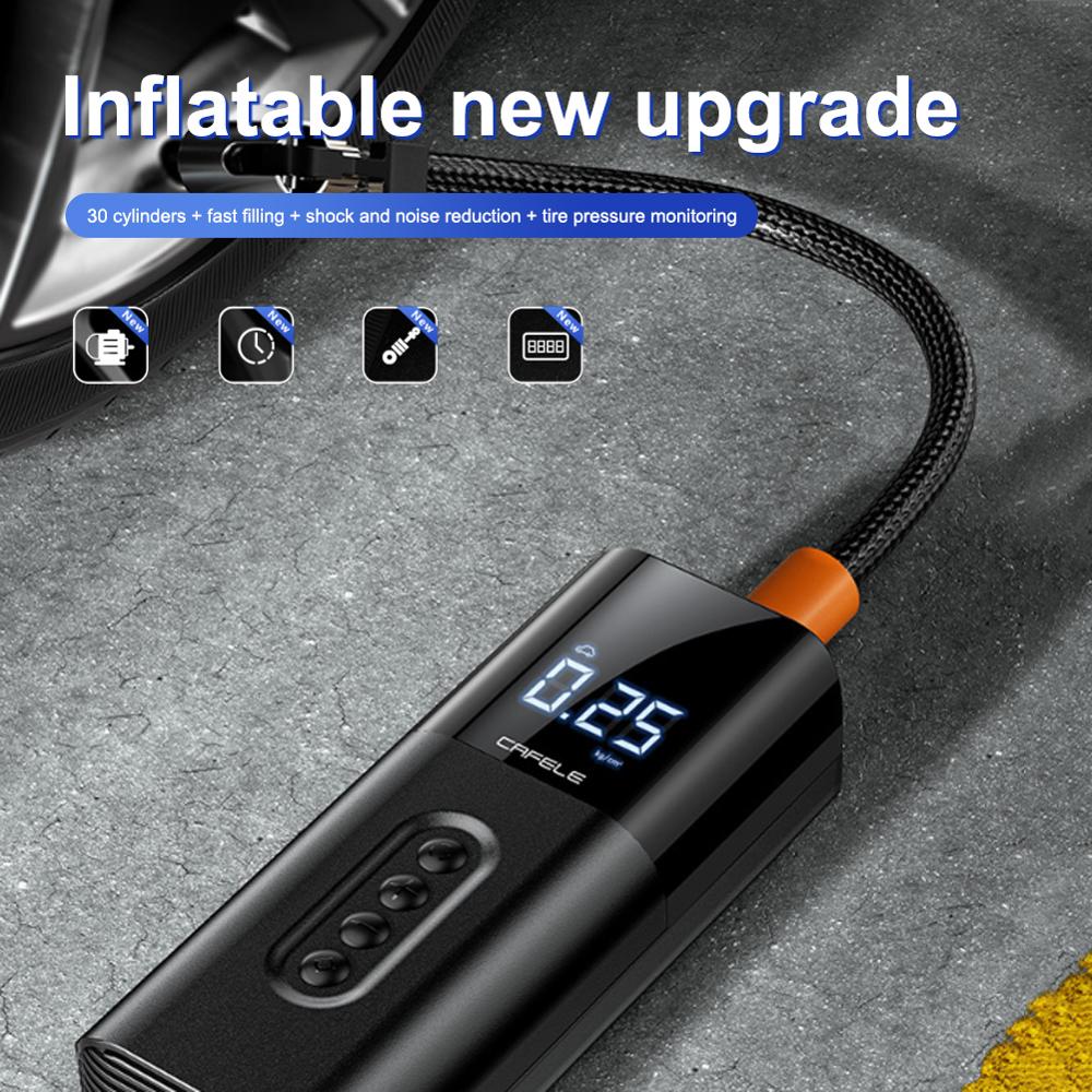 Inflatable Pump Mini Portable Air Compressor with LED Lighting Tyre Inflator 12V 100PSI Wire Air Pump for Car Bicycle Balls