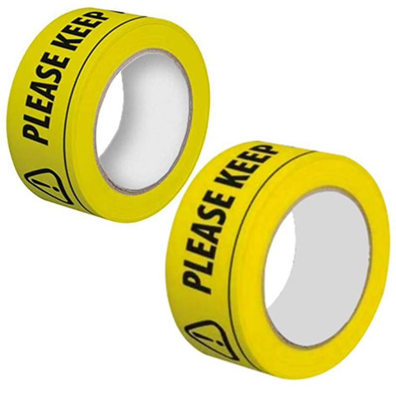 Houd Een Veiligheid Afstand Van 2 Meter Vloer Tape 33M X 48Mm Distantiëren Veilig Sticker Voor Supermarkt ziekenhuis