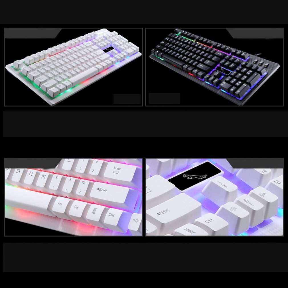 G20 USB Wired Mechanical Keyboard Suspended with led RGB Colorful Backlight Gaming Keyboard Waterproof For PC Computer Gamer
