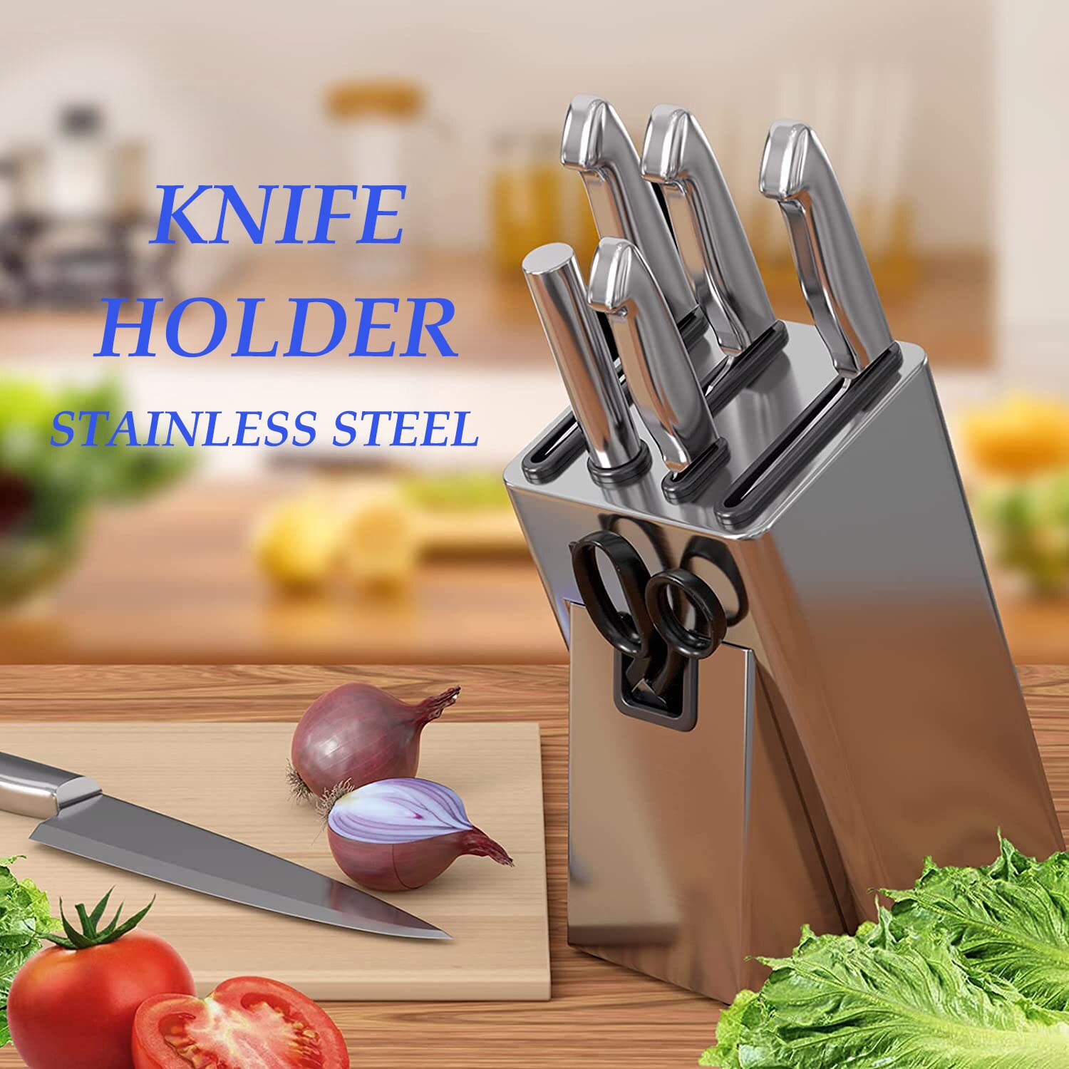 Universal Knife Organizer Stainless Steel Anti-rust Knife Utensil Holder Durable Knife Block for Kitchen Storage for Cutlery