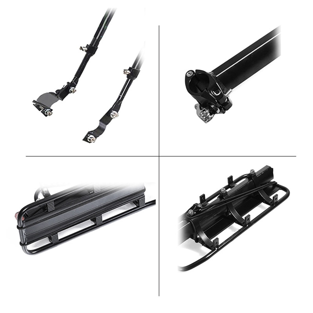 Support De Feu Arrière Pour Porte-bagages De Vélo - Acier Robuste, Montage Facile, Compatible Avec La Plupart Des Porte-bagages Standards