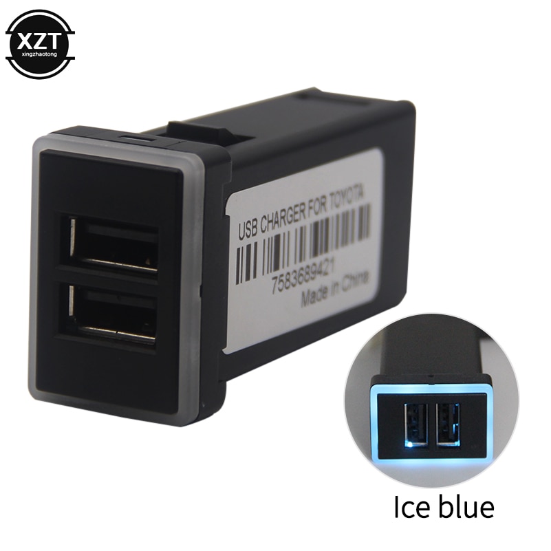 QC3.0 Car Charger Dual USB Ports Phone Quick Charge PDA DVR Adapter Plug & Play Cable For Toyota series Cars
