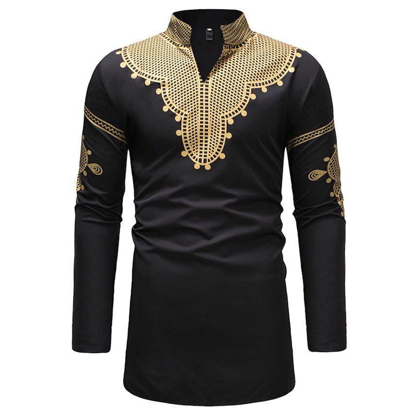 Afrikaanse Traditionele Kleding Bazin Jurk Mannelijke 3D Print Borduren Volledige Mouw Tops Shirt Bazin Riche Afrika Jurk Voor Man