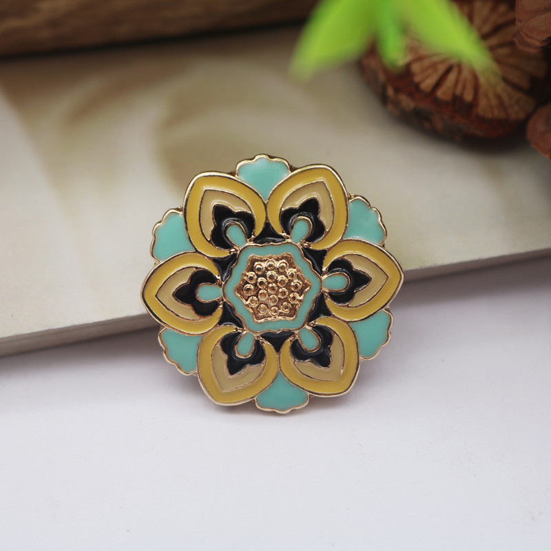 Vintage antieke stijl Gem broche mannen vrouwen feestjurk accessoires broches: Blue Zinc Plated
