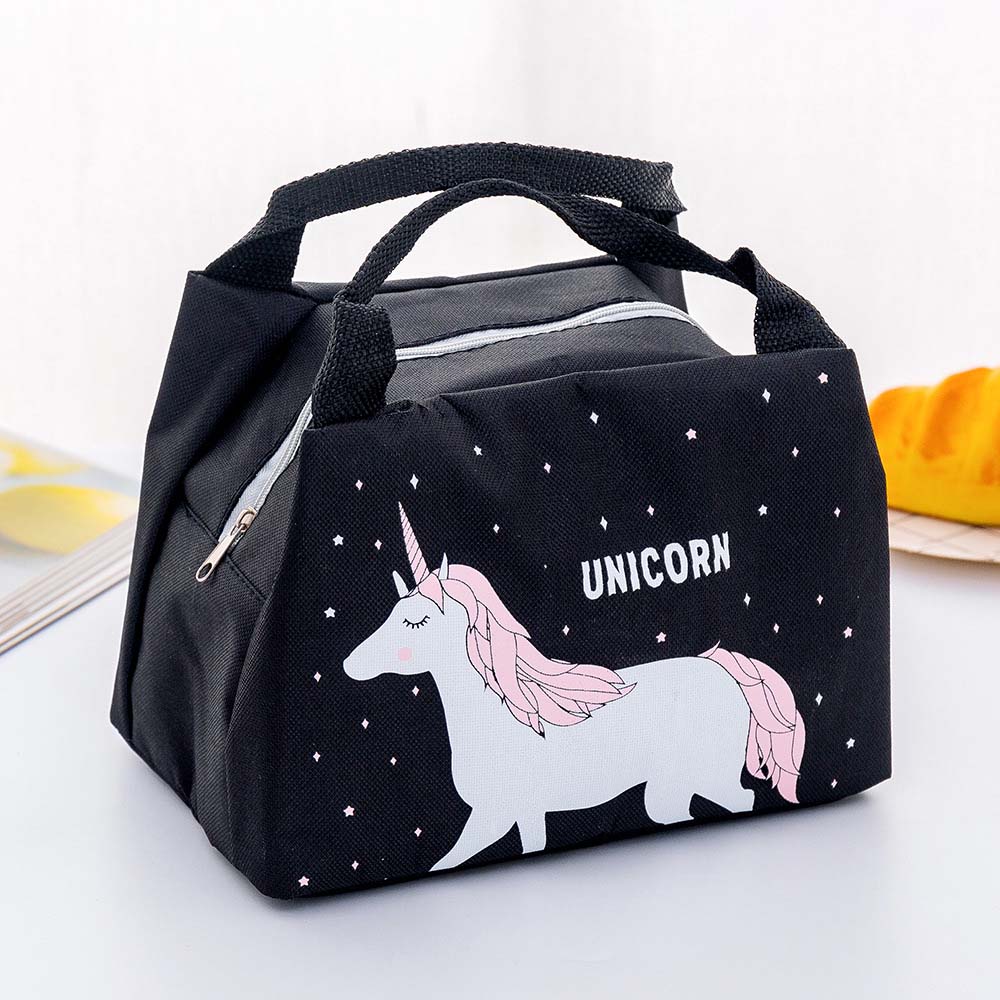 Cute Cartoon Lunch Bags Children Waterproof Cooler Bag Kids Foods Heat Preservation Tote Bag Girls Portable Bento Pouch: C