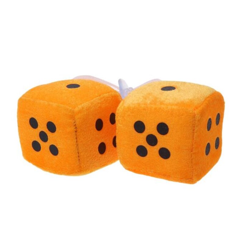 2 stk/parti bil plys vedhæng med diffuse terninger punkter bakspejl krog dekoration bil stil tilbehør bil dekoration: Orange