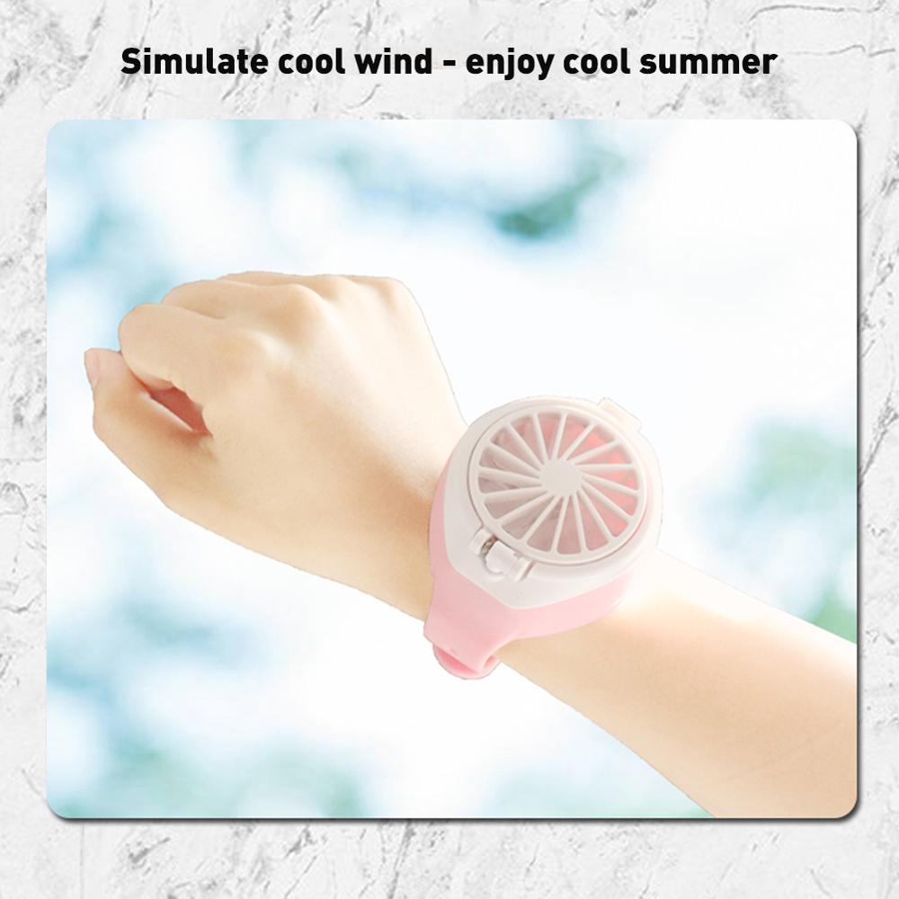 Mini Draagbare Ventilator Horloge Oplaadbare Horloge Fan 3-Speed Instellingen Verstelbare Hoek Kleine Fans Originaliteit Kleine Huishoudelijke