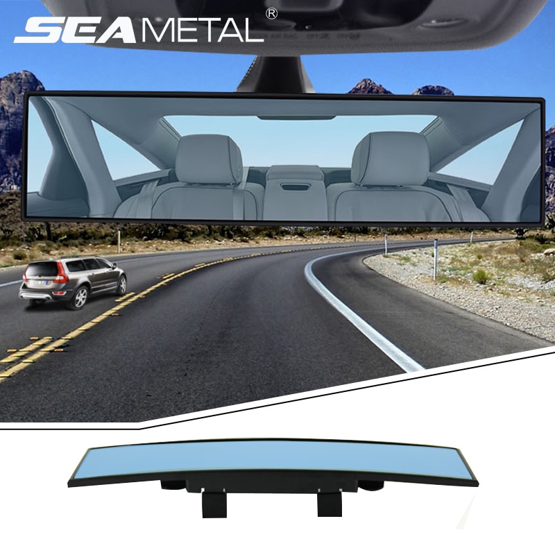 Espejos retrovisores interiores de coche, espejo retrovisor Universal antideslumbrante, gran angular, superficie azul, accesorios para automóviles