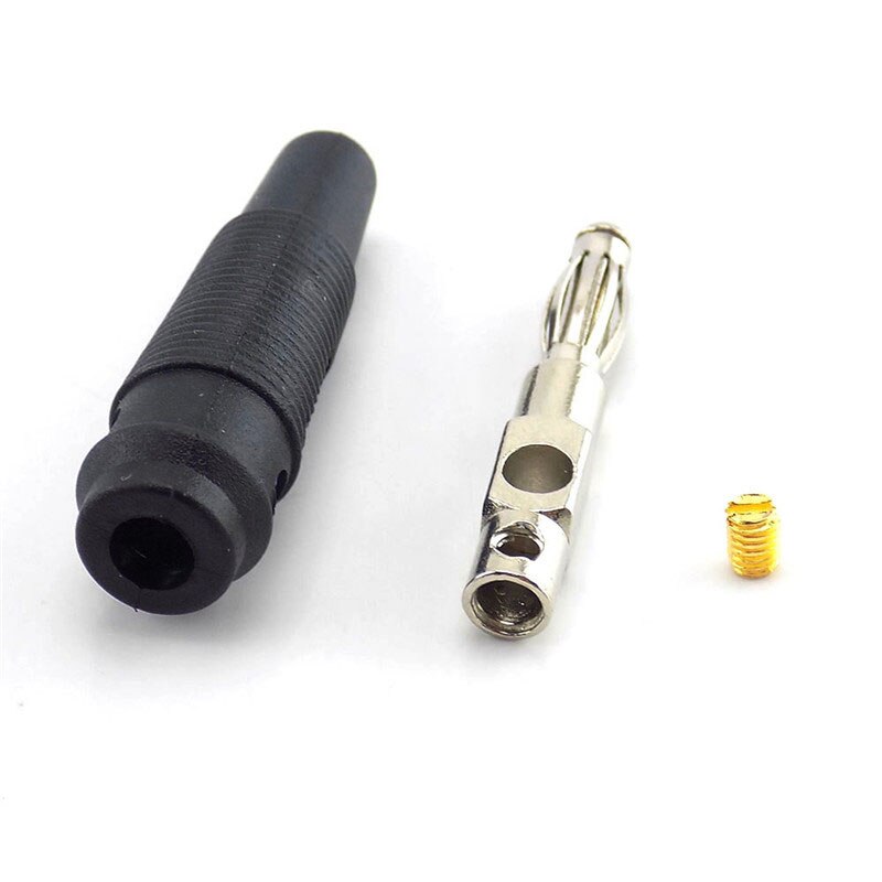 10Pcs/lot Red and Black 4mm Solderless Side Stackable Banana Plug Connector For Musical Speaker Video Audio DIY Connector U27