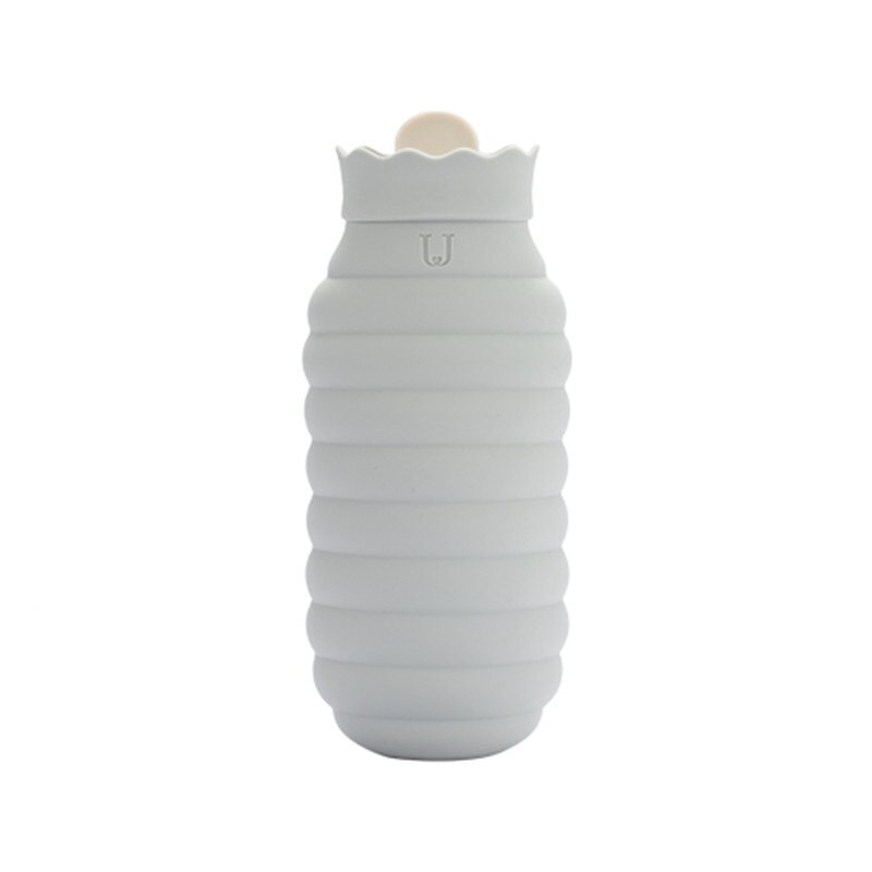 Calentador de agua para microondas, botella para el vientre, calentador de manos, Mini bolsas de agua portátiles a prueba de explosiones: Large Gray