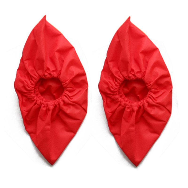 Couvre-chaussures de couleur unie, 1 paire, couvre-chaussures élastique, épais, réutilisable, antidérapant, lavable, anti-poussière, pour l'intérieur et la maison: Rouge