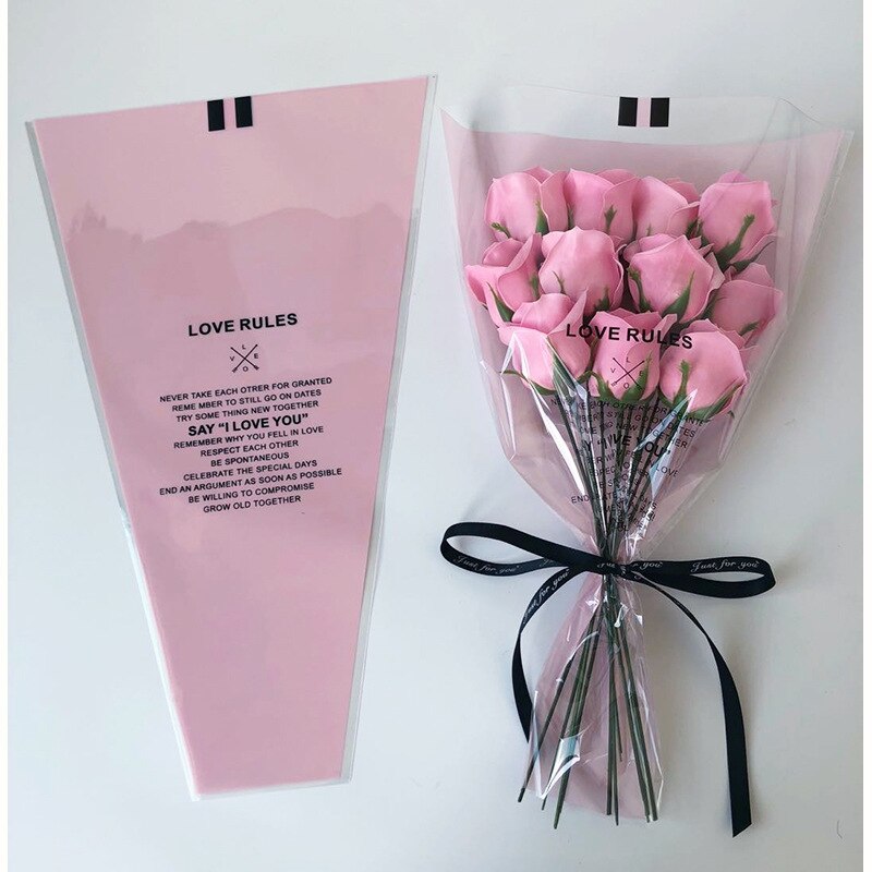 10 stk/parti engelsk trykk blomst innpakningsposer mini bukett pose enkel rose pose blomster innpakningspapir blomsterbutikk rekvisita