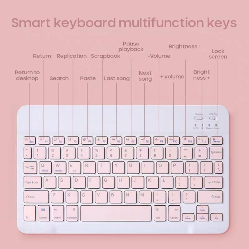 Clavier Bluetooth Portable sans fil, Rechargeable, Ultra-fin, avec souris, pour IPad, Android, téléphone Portable, tablette