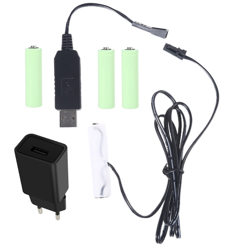 Battery to Electric AA Converter Convert Any 1-4pcs AA Battery Powered Clock Toys Lamps Device to USB Electric: 6V- EU