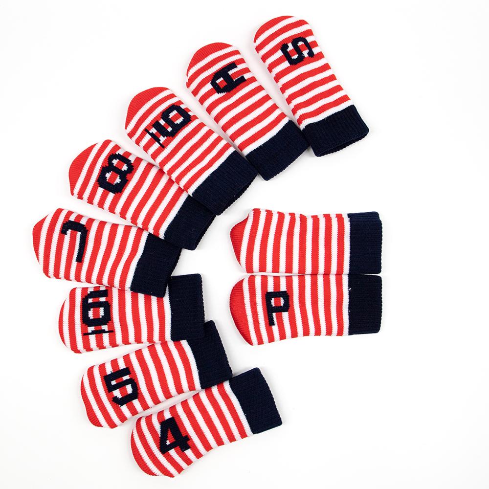 Knitted Golf Club Iron Headcover Golf Iron Head Covers Golf Wedges Head Covers Color 10pcs/Set: Default Title