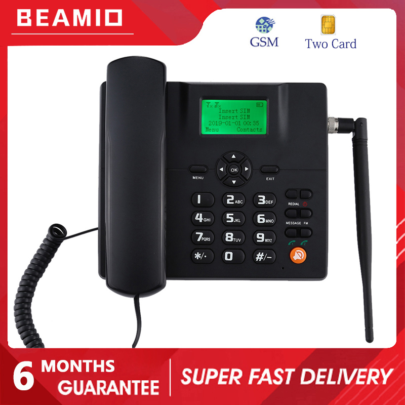 Beamio-teléfono inalámbrico multilingüe, dispositivo con tarjeta SIM Dual, pantalla LCD, para casa, oficina y escritorio