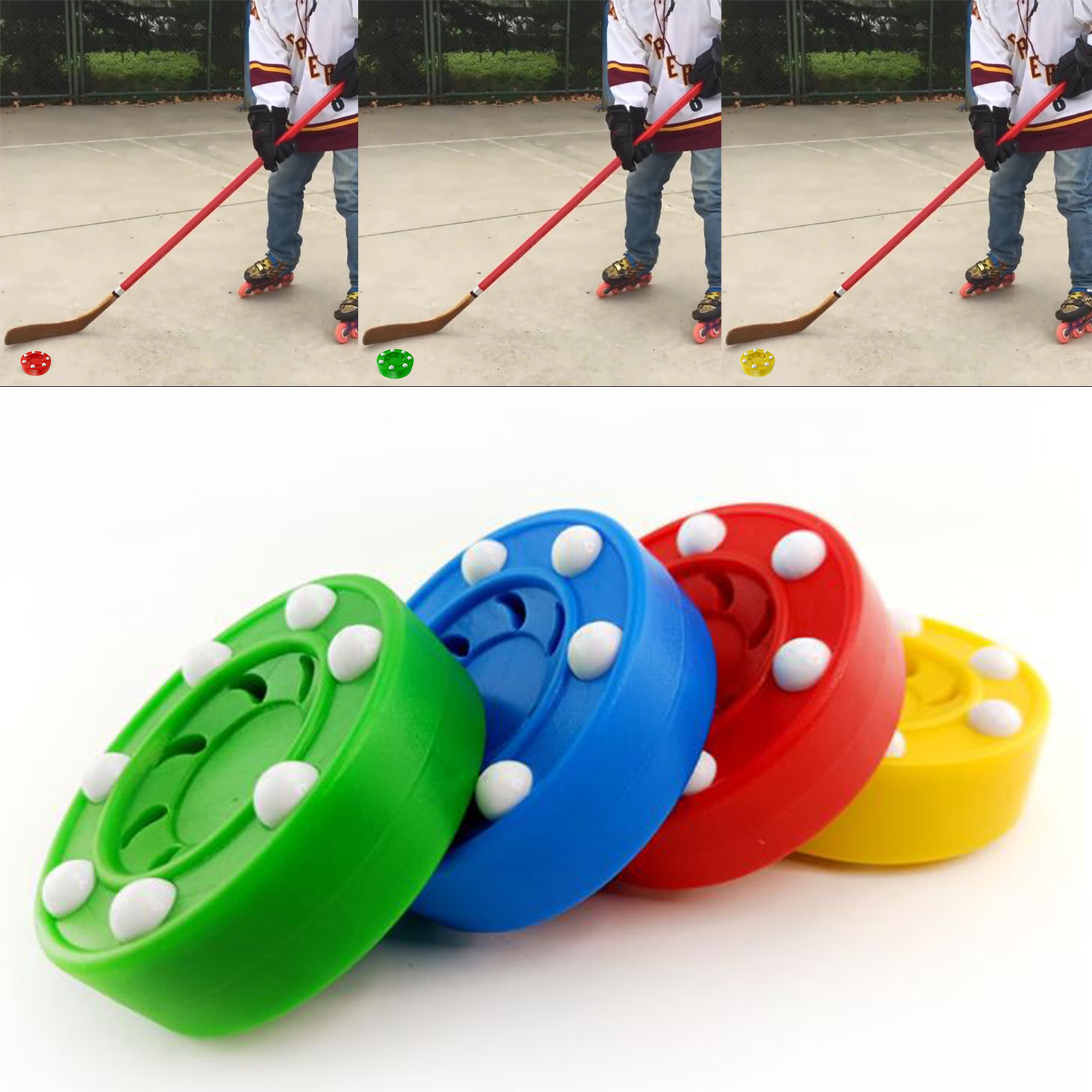 Robuster rollhockey-puck, standard-radpucks, slider-trainer-puck, 4 farben