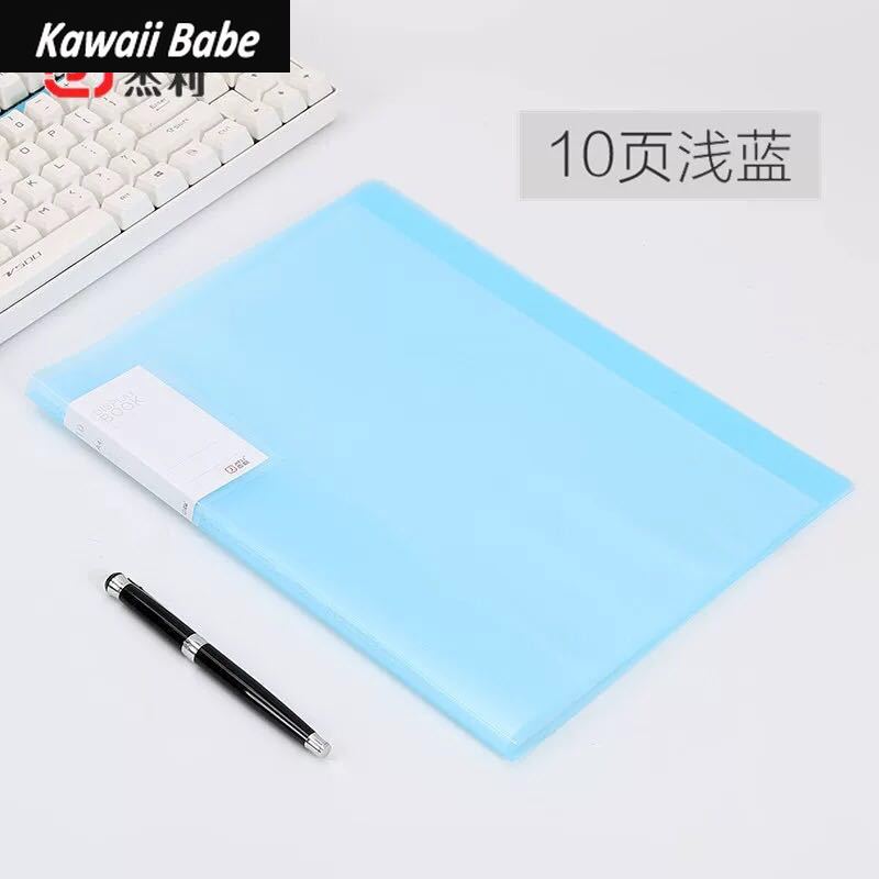 File Folder Desk Document Organizer School Supplies A4 10/20/30/40 Pockets Multifunctional Pocket Folder Office Stationery: 10pages blue