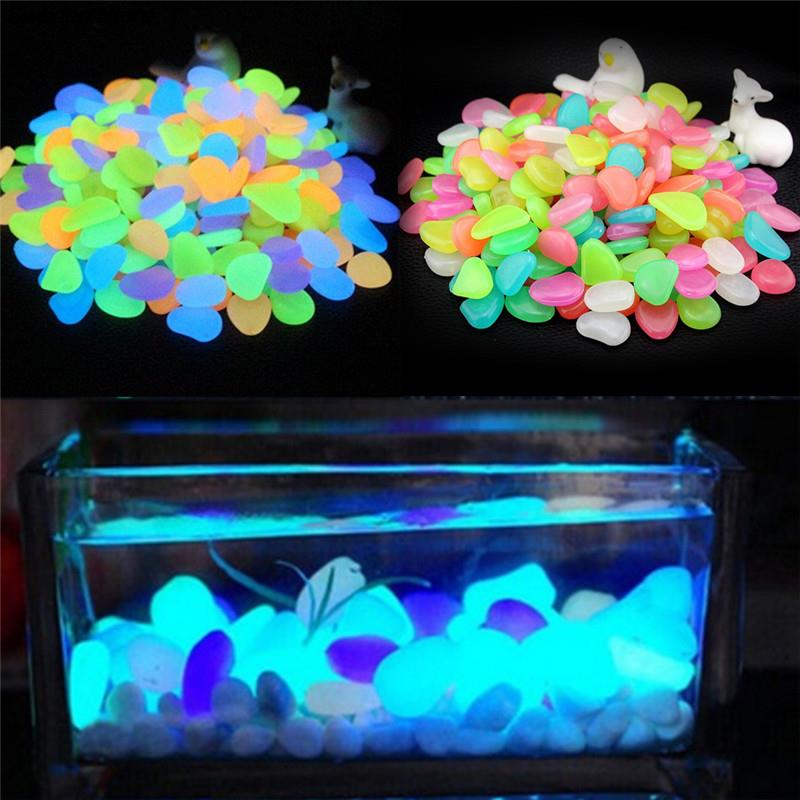 ! 10pcs/lot Luminous Pebbles Rocks Garden Ornaments Stone Glow In The Dark Garden For Walkways Fish Tank Decorations