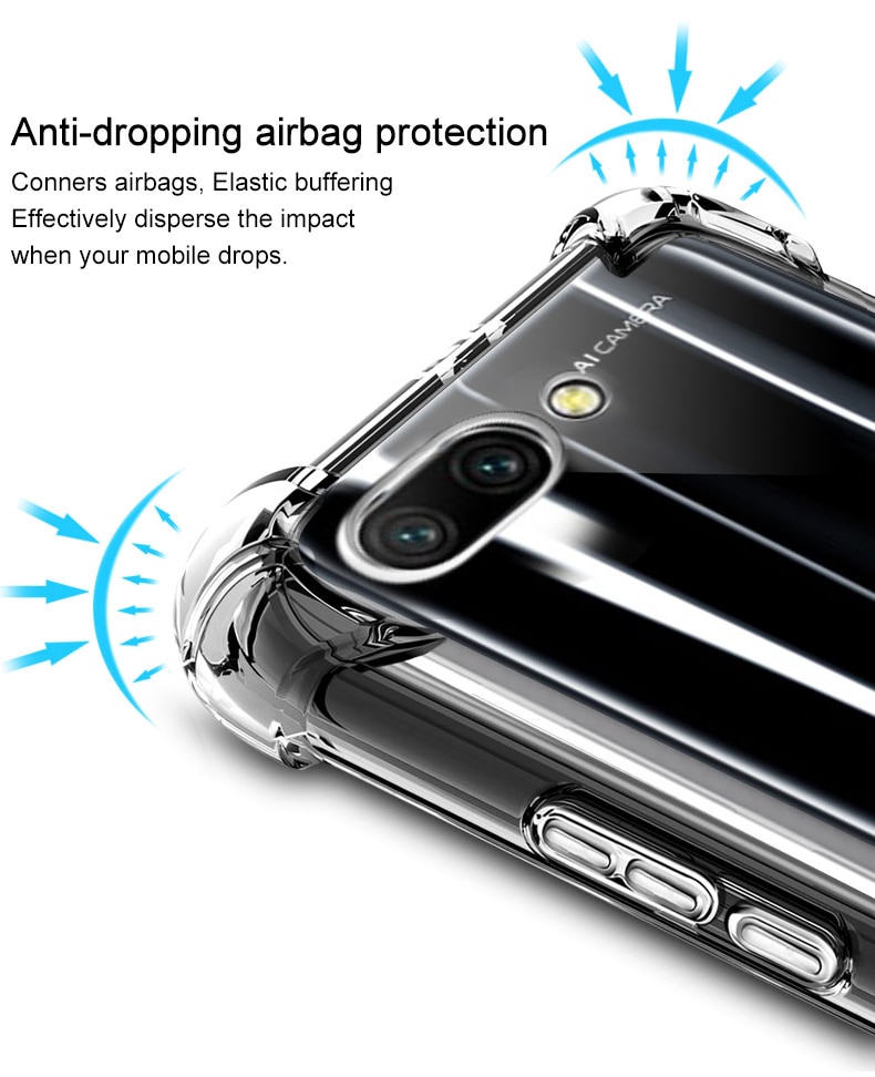 Airbag shell Soft Clear Phone Cover for LG Q60 K50 K40 K12 K11 Plus K9 G8s G8 V50 V40 G7 ThinQ Transparent Shockproof case