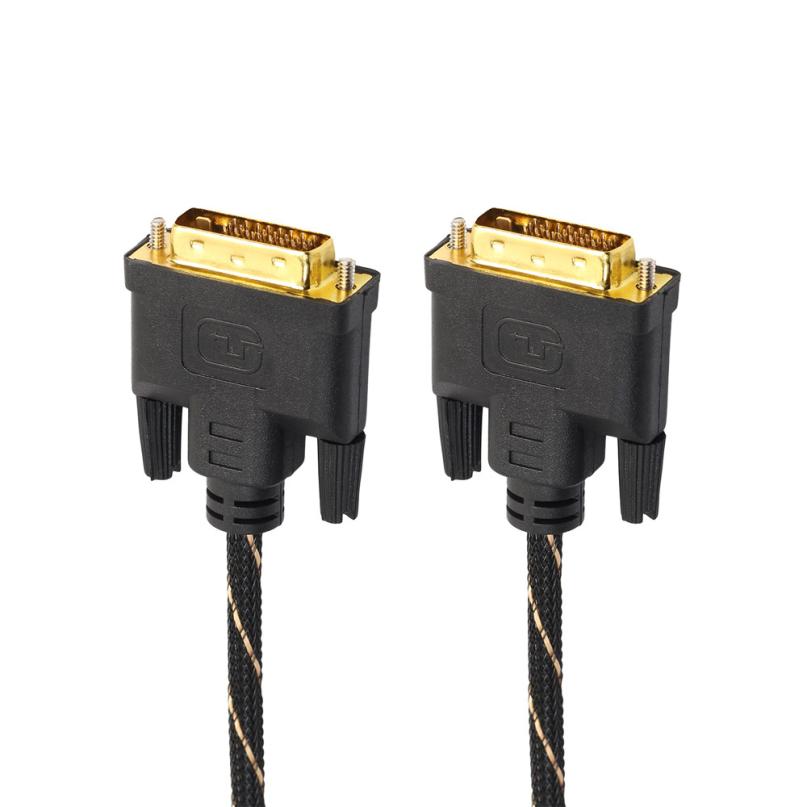HL LCD Digital Monitor DVI D To DVI-D Gold Male 24+1 Pin Dual Link TV Cable For TFT MAY15E22