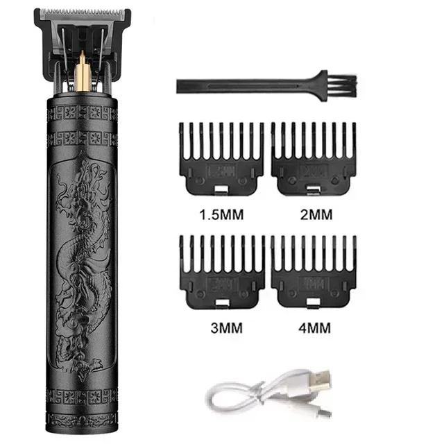 Professioneller Haarschneider, digitaler USB-wiederaufladbarer Haarschneider für Männer, Haarschnitt, Haarschneider, Friseurmaschine, Herren-Trimmer, Rasierer: Silber