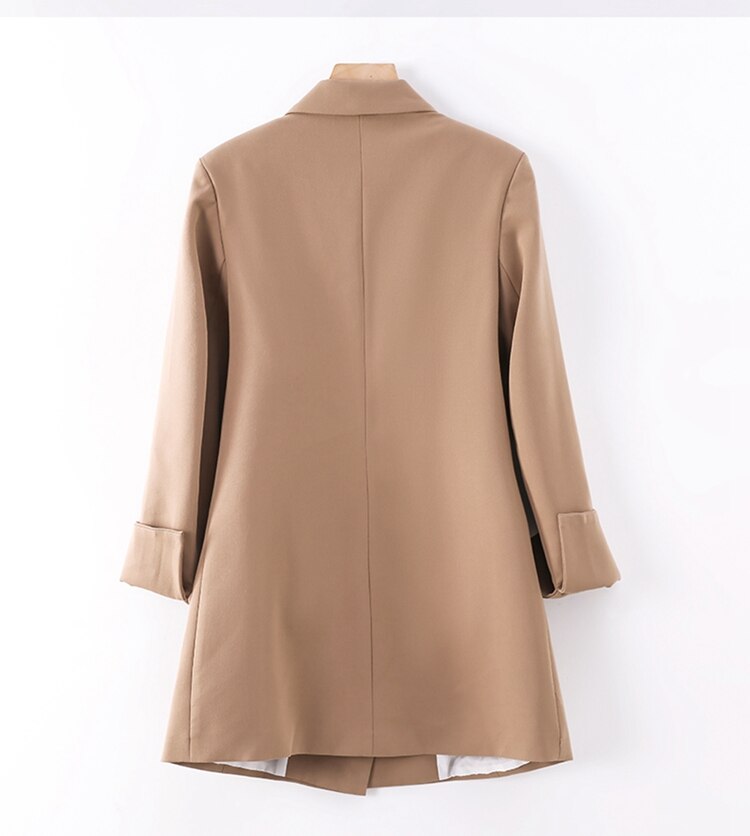 Lauri Laki bureau dame Blazer femmes solide à manches longues costume Blazer manteau rétro noir kaki Blazer veste automne