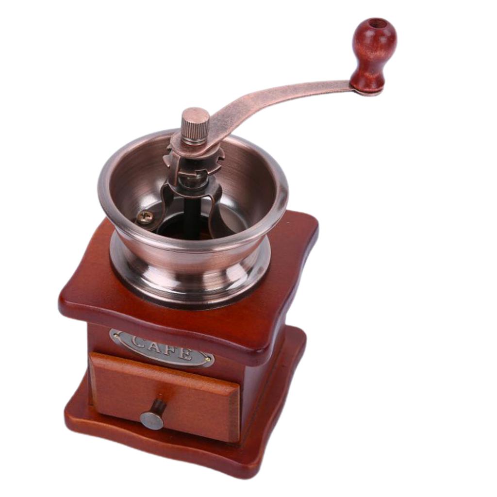 Handmatige koffiemolen koffiebonenmolen vintage stijl houten handmolen koffiemolenrol voor thuiskantoor