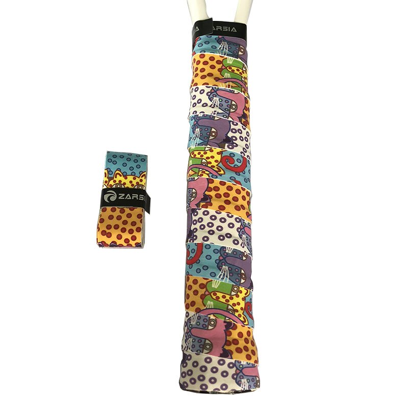3 pcs Retail ZARSIA Printing EVA-Kiel racket overgrips, viskeuze badminton grips sticky Anti-slip tennis zweetbandjes: Paars