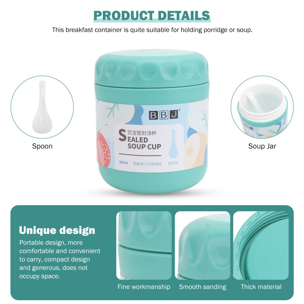 1pc Portable Sealed Soup Cup Breakfast Porridge Cup Insulated Food Container