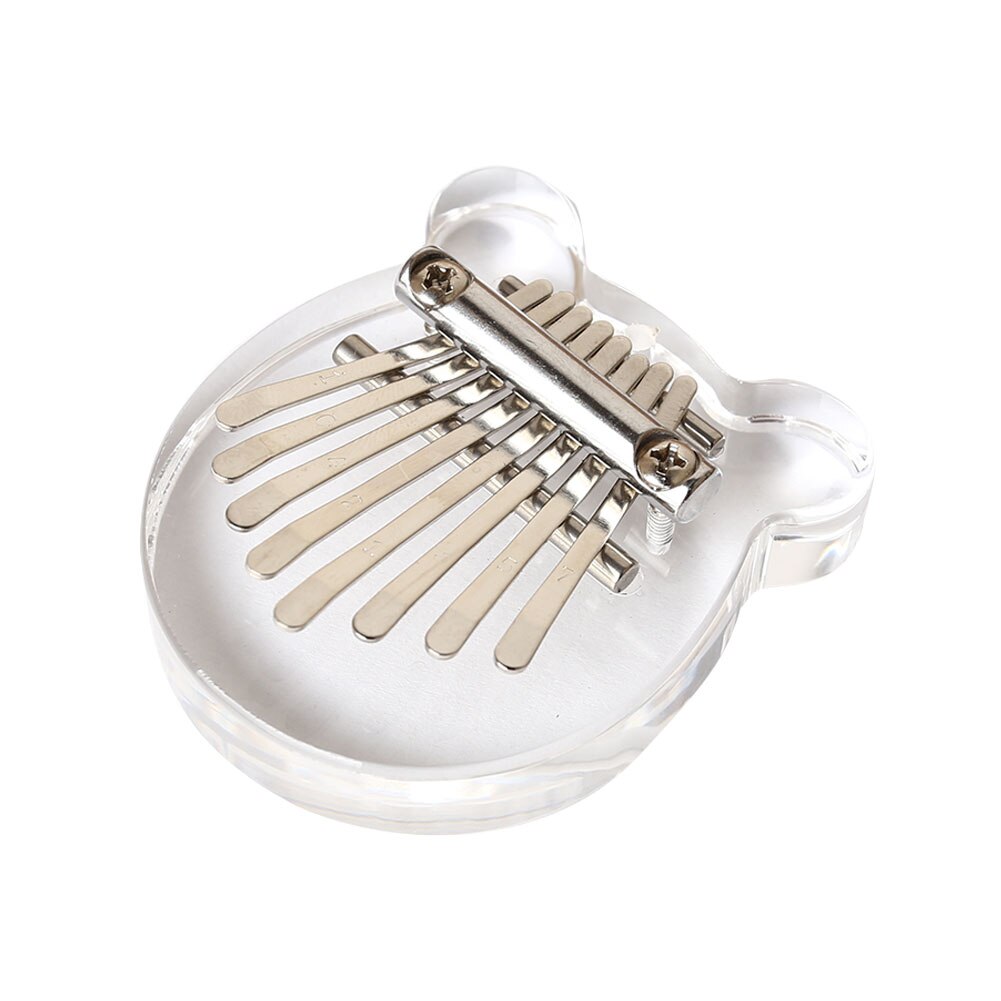 Instrument de musique en cristal Transparent, Kalimba à 8 touches, Piano à pouce en acrylique, corps en acajou