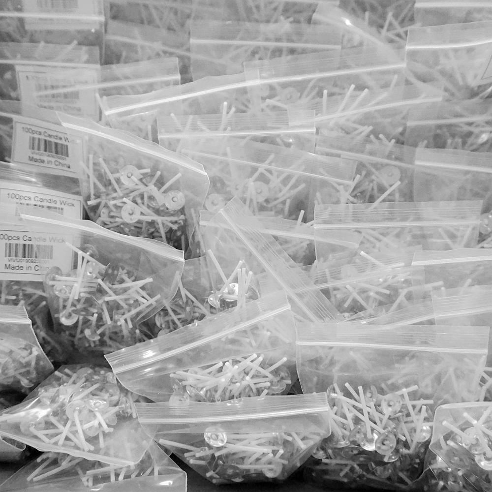 100 pcs Candle Wicks for DIY Candle Making Natural Cotton wick (3CM Length)
