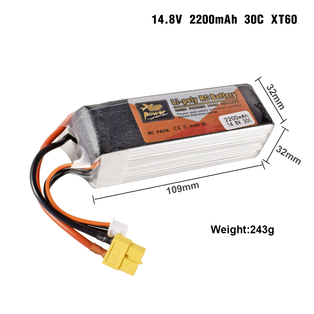 Batterie Lipo pour Voiture et Bateau RC, 4S, 14.8V, 1800-6000mAh, 30C, 45C, avec compte 60 T: Rouge