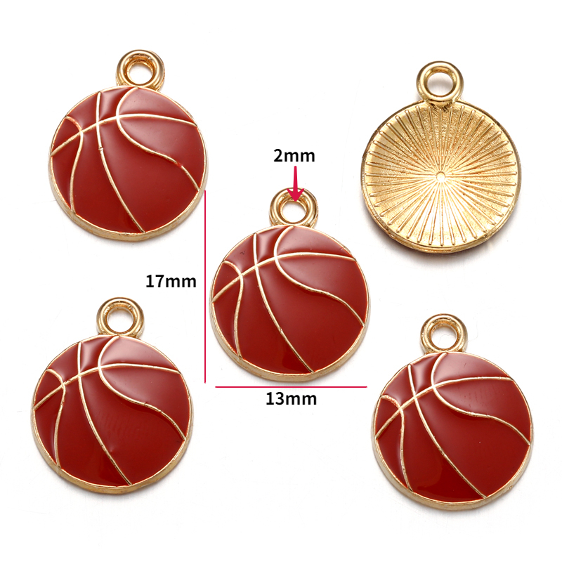 10 stuks geëmailleerde rugby-, voetbal- en badmintonracketbedeltjes voor armbanden, sleutelhangers, kettingen en sieraden, accessoires voor het maken van sieraden  w363