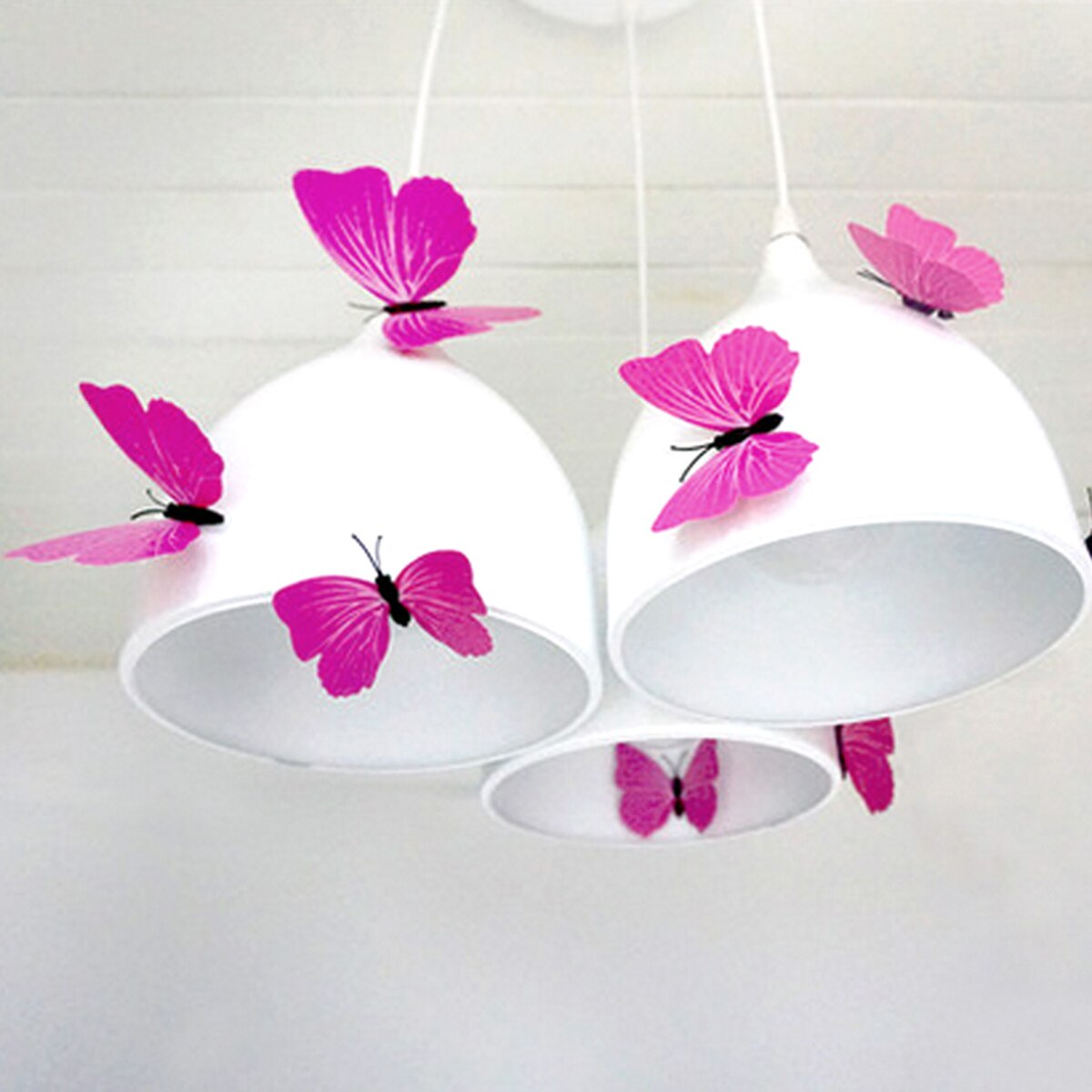 12PCS 3D Rose Red Butterflies Wall Sticker Home Decorations Different Size PVC Magnet Butterfly For Living Room Sticker Decals