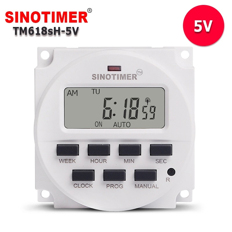 Dc 5v elektroniska lcd digital 7 dagars veckoprogrammerbar timermodul led belysningstidsbrytare med 1 sekunds intervall