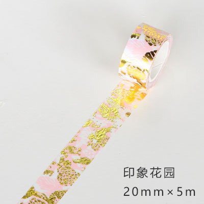 Golden Pink Foil Paper Japanese Masking Washi Tape Decorative Adhesive Tape Decora Diy Scrapbooking Sticker Label Stationery: 4