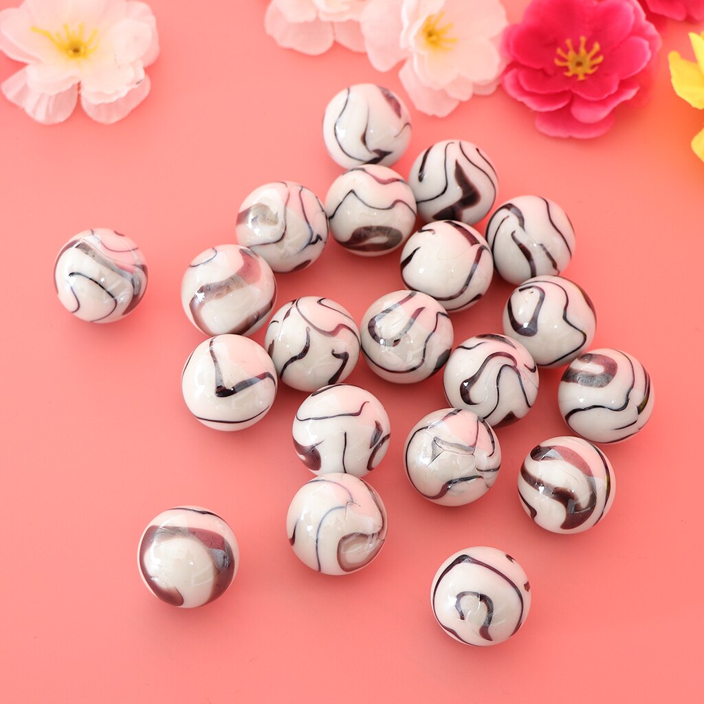 20X Traditional Assorted Glass Marbles Glass Marbles Ball Glass Bead - A