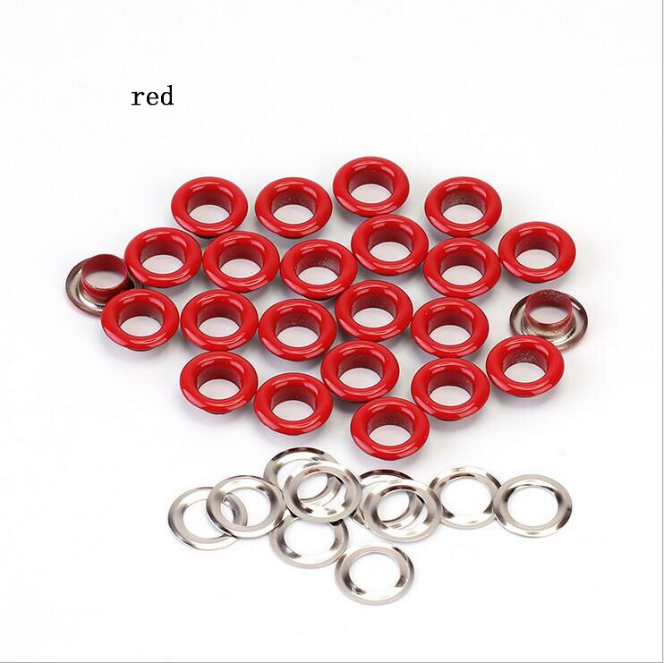 Œillets métalliques pour Scrapbooking, 10x17x5mm, 100 pièces, embellissement pour bricolage, vêtements de travail, couture, vêtement: red