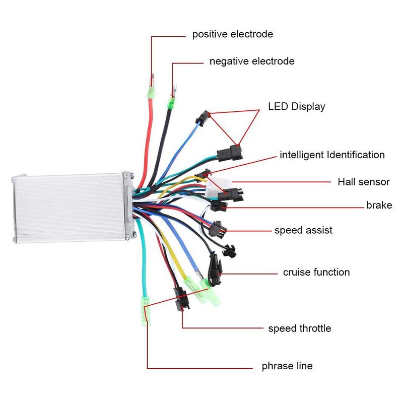 Contrôleur Universel Sans Balais 24V-36V 250W 350W Pour Vélo Électrique E-Bike Scooter - Pièce De Rechange Haute Performance