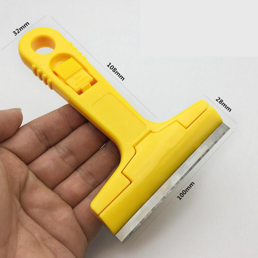Cuchillo de pala de limpieza portátil, raspador de piso de azulejos de vidrio, 100mm, 5 uds. De cuchillas, herramientas de mano de limpieza