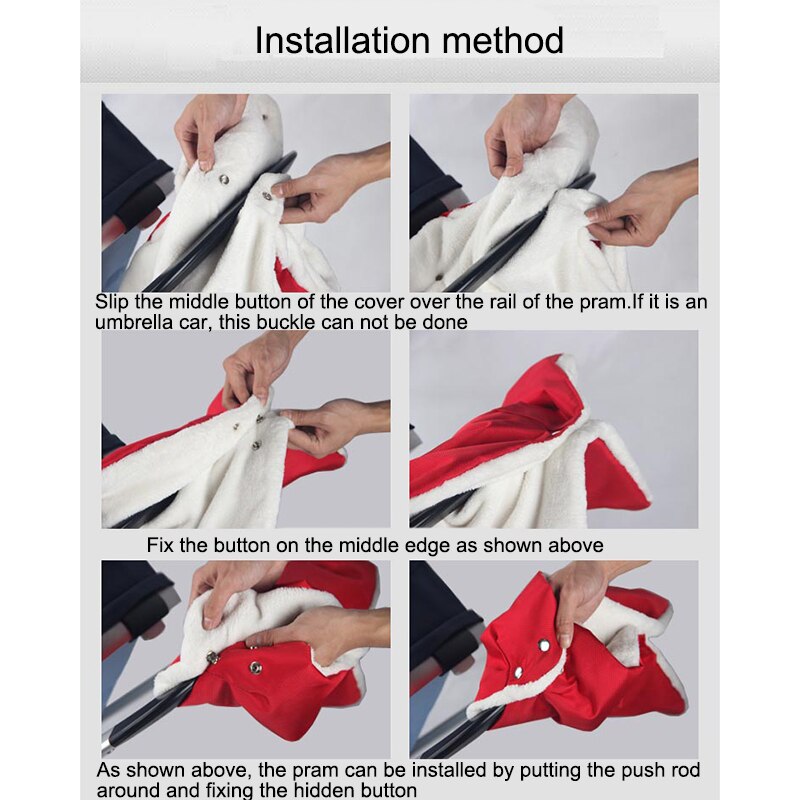 Gants de poussette chauds d&#39;hiver pour bébé, , imperméable, moufle, Buggy, épais, en laine