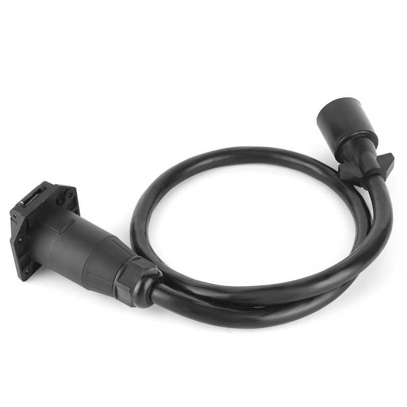 Towing Trailer tow hook Trailer Extension Cord 7 Way 3.5ft Double Prong Male Plug Connector RV Connecting Line Auto