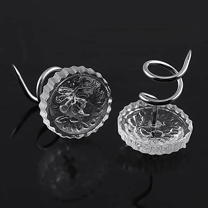 Alfileres giratorios de tapicería, alfileres de falda de cama de cabezas transparentes para fundas de sofá, fundas de reposabrazos (20/caja)