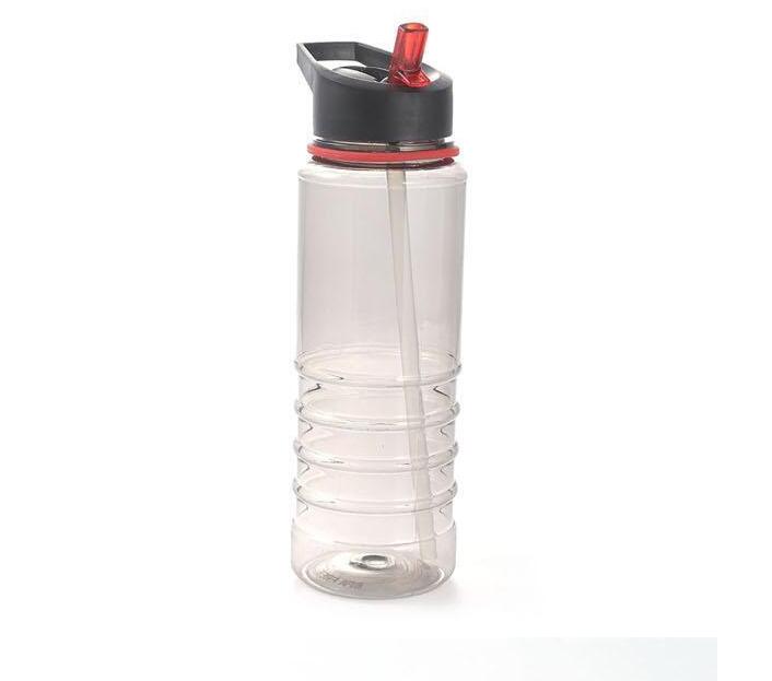 Flip Straw Water Bottle Sports Drinks Bottle Hiking Cycling Camping Tools 800ML Bottle Travel Camping Household Items 20: Red